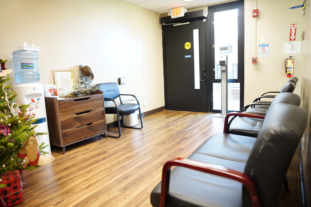 Hui No Ke Ola Pono Native Hawaiian healthcare center waiting room is photographed Thursday, Dec. 19, 2024, in Wailuku. Dr. Malia Purdy says medical professionals are leaving Maui because of the high cost of living. The 2023 fires have made it worse. (Kevin Fujii/Civil Beat/2024)
